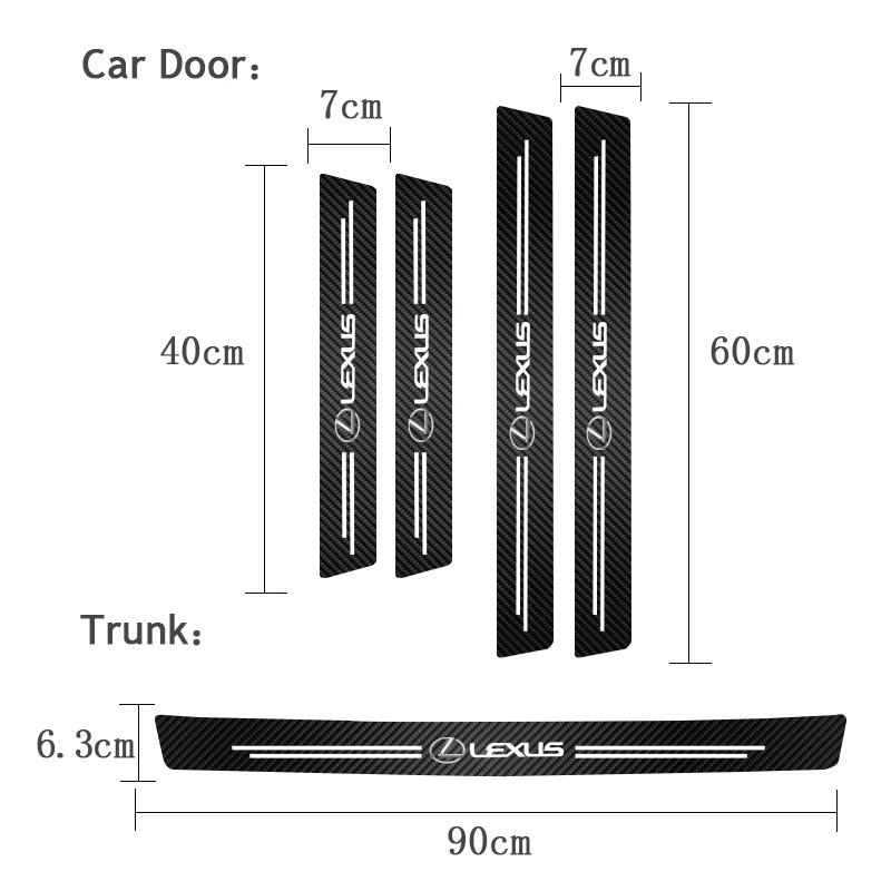 Carbon Fibre Car Threshold Stickers For Lexus RX330 IS250 Ct200h IS350 RX350 LS430 Car Door Trunk Decorative Sticker Car StylingKZ1