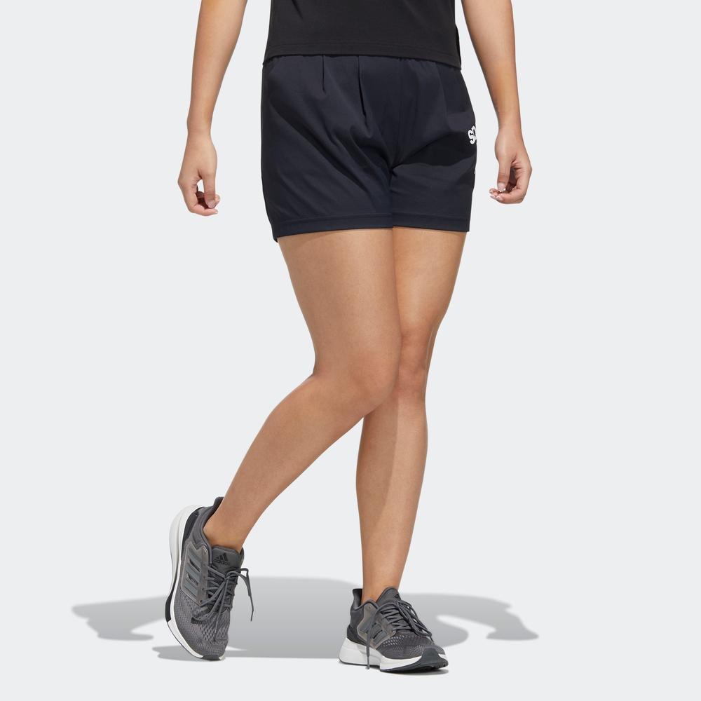 Adidas Logo Print Straight-Leg Sports Shorts Women Bottoms Black HE9952