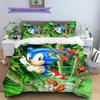 Sonic the Hedgehog2 Pattern Bedding Quilt Set  Home Decoration  Gift (1 * Duvet Cover + 2 * Pillowcase  Without Core)