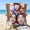 1PC Custom Name Beach Towel Kpop Group Beach Towel, Suitable for Camping, Travel, Beach Accessories, Super Absorbent, Family Gift