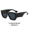 European and American style large square contrasting sunglasses women's round face thin fashion sunshade sunglasses men's trendy olive green glasses