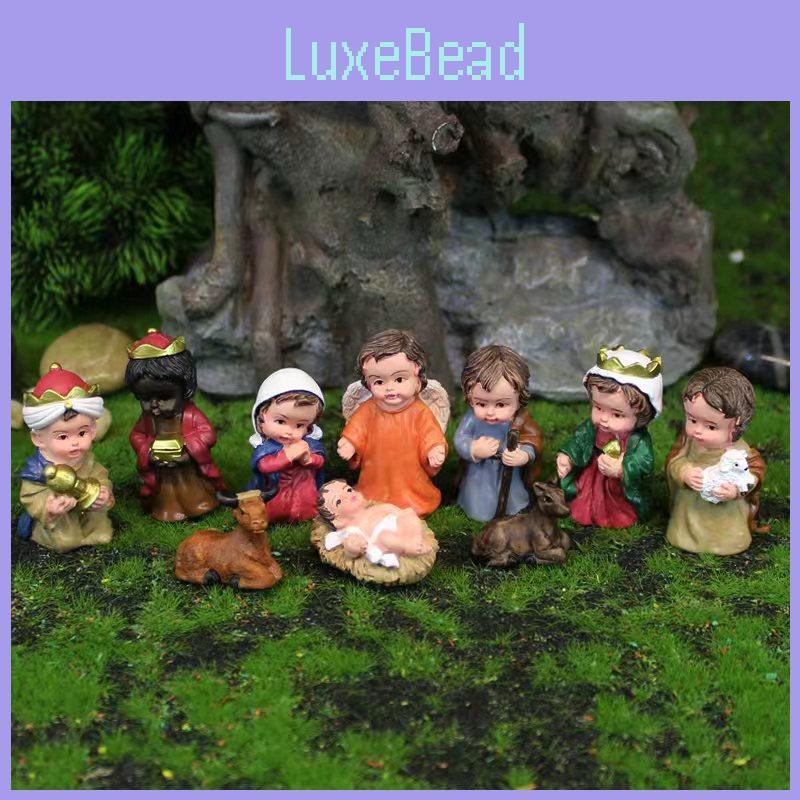 Creative Nativity Set Resin Craft Figurines With Holiday Scene Decor For Christmas Gifts