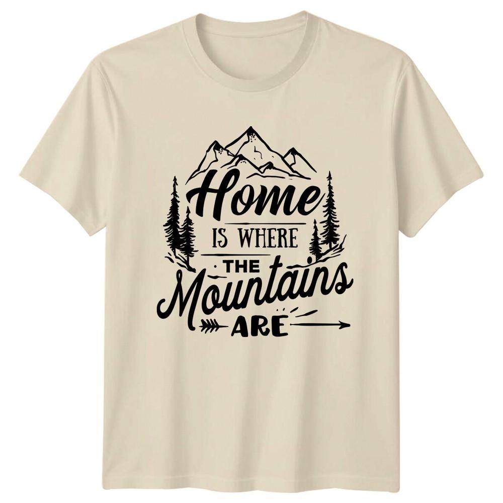 

Дом там, где горы, Футболка для приключений и путешествий XL