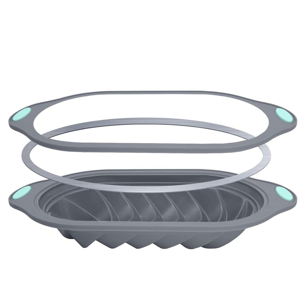 Silicone Bread Loaf Pan With Fluted Design, Food Grade Non-Stick Silicone Baking  For Cake, Metal Reinforced Frame Secure