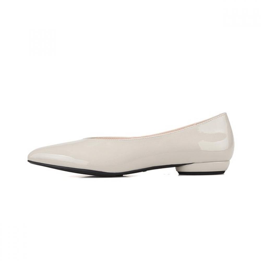 Barbara Leather Enamel Pointed Toe Flat Pumps 1.5cm Bbj115iv
