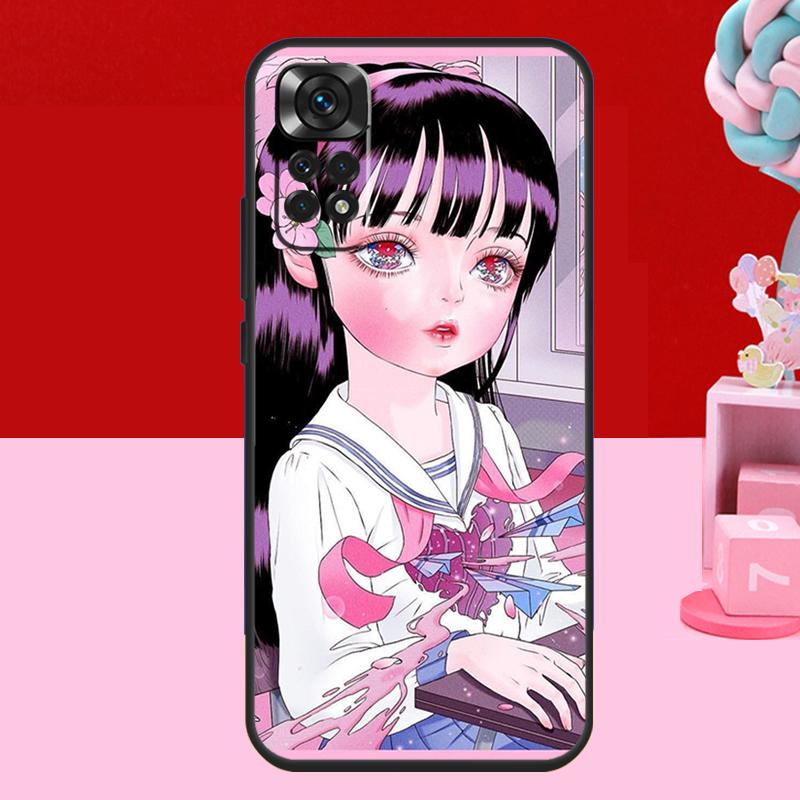 Cartoon Girl Aesthetic Case For Xiaomi Redmi Note 14 13 12 10 11 15 Pro Plus Redmi 15 C 10C 12C 13C 14C Soft Cover