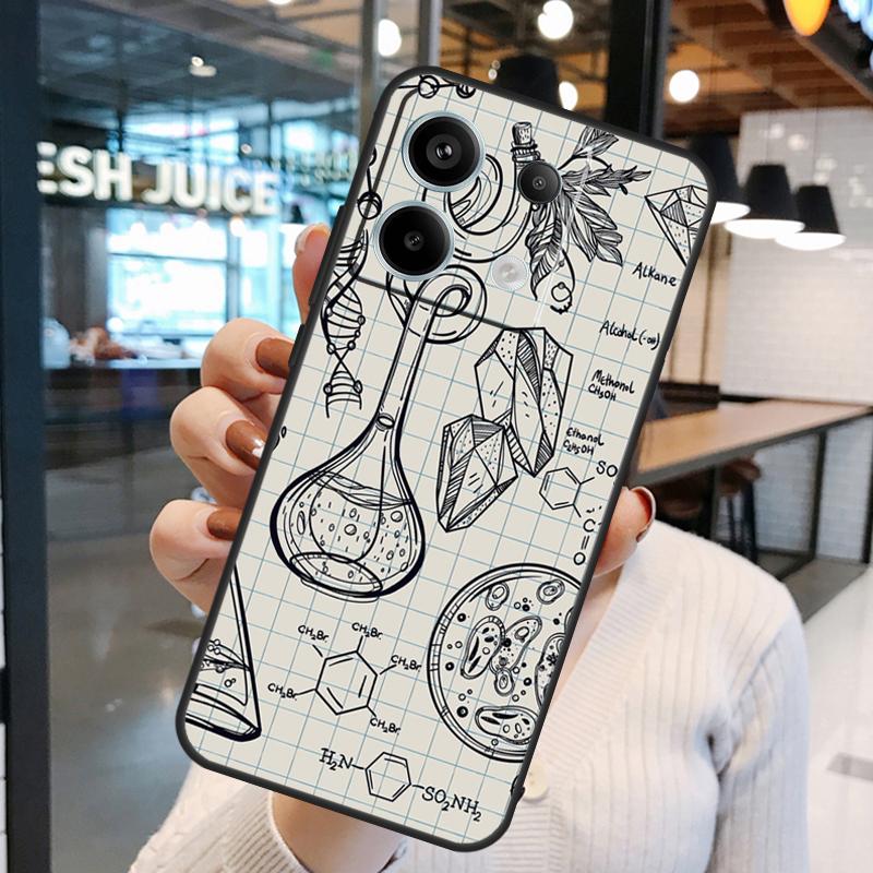 Science Chemistry Style Case For Xiaomi Redmi Note 14 Pro 10 11 12 13 15 Pro Plus Redmi 15 10C 12C 13C 14C 15C Cover