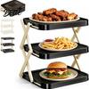 Collapsible Dish Rack Plate Storage Three-Tier Foldable Kitchen Organizer with Open Access Countertop Design