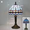 Retro Stained Glass Table Lamp E27 Colorful Art Lampshade Mediterranean Style Baroque Table Light Bedroom Bedside Decor Lighting