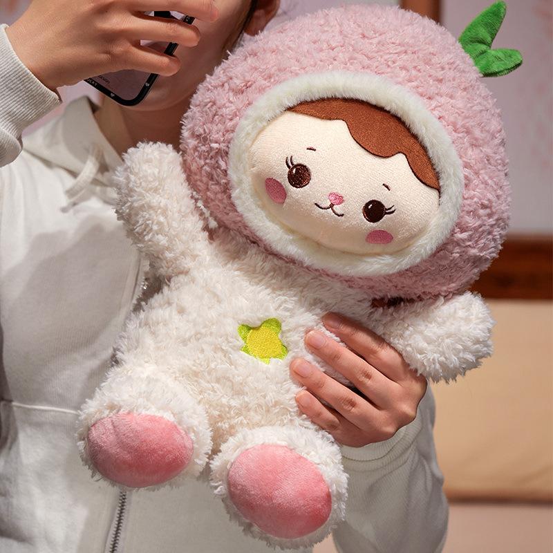 Cute Cute Peach Girl Doll Plush Toy Doll Girl Heart Doll Children Pillow Gift