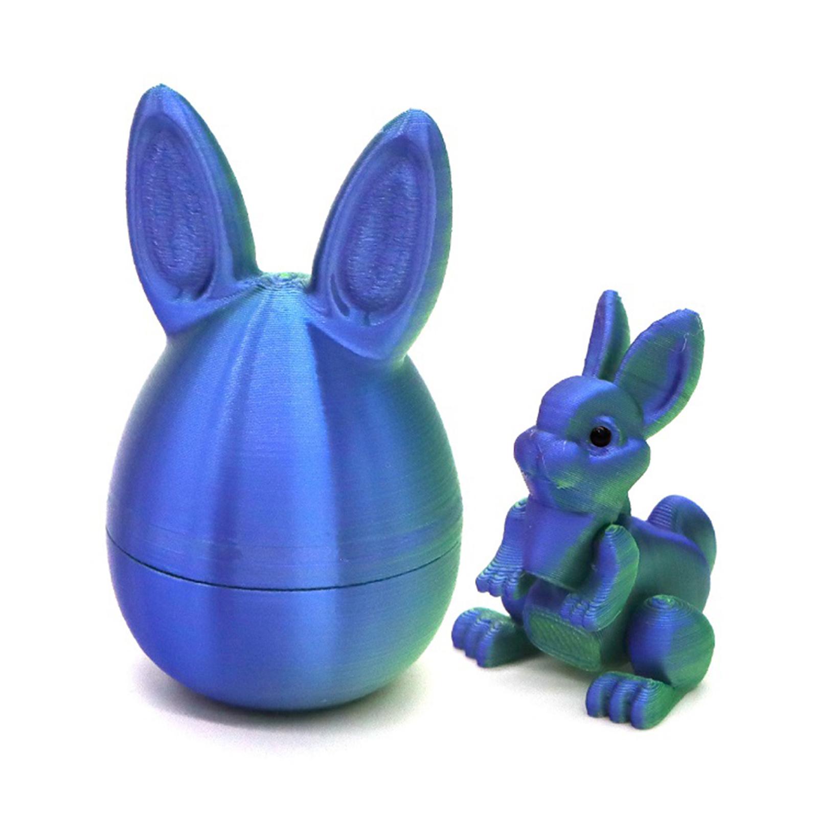 Easter 3D Printed Bunny Eggs Set with Mini Cute Rabbit Rabbit Figurine Toys Mini Prefilled Eggs Easter Basket Essential
