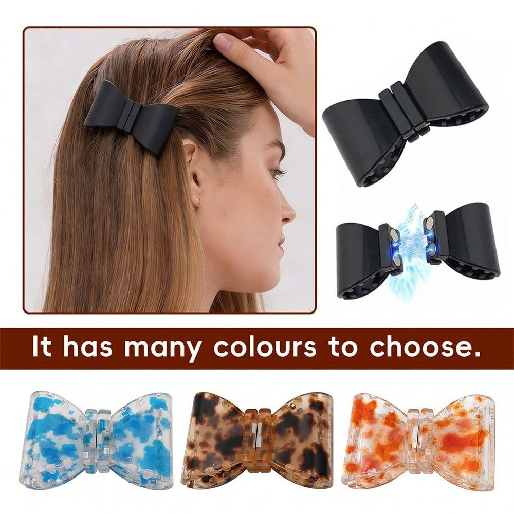 Magnetic Closure Bow Hair Clips Plastic Hair Styling Clips Magnetic Hair Clips Women Hair Decor