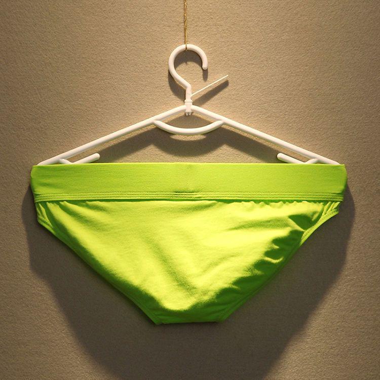 Men's Trendy Low-Rise Briefs - Sexy, Tight-Fitting Pure Cotton Underwear in Large Size (Green)