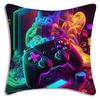Hot Colorful Game Gamepad Pillow Covers Cartoon Sofa Decorative Home Double-Sided Printing Short Plush Cute Cushion Cover