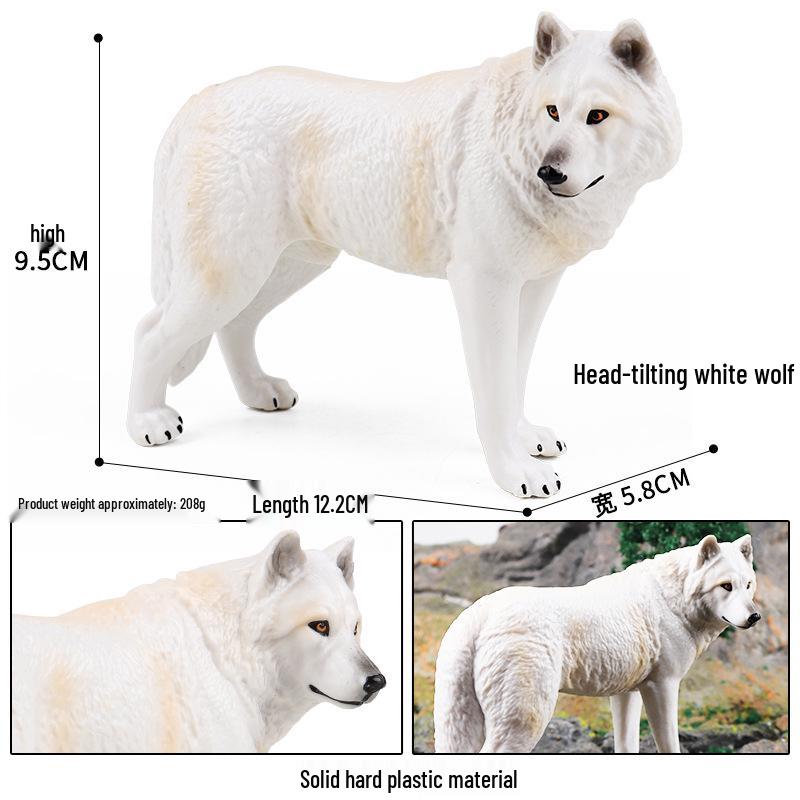 Cross-border Wild Animal Model: Prairie, Brown, Snow, Predator Wolves & Cub Educational Display Toy