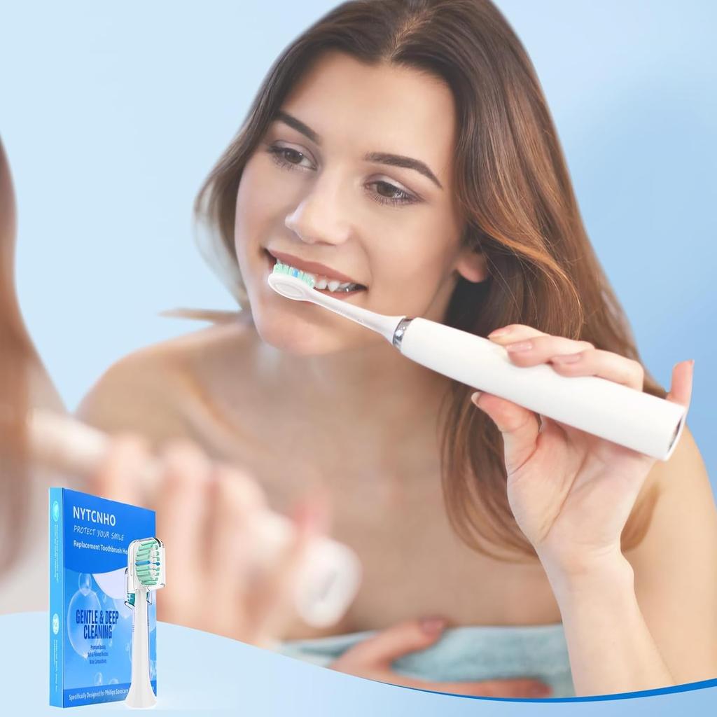 NYTCNHO Electric Toothbrush Replacement Brush Compatible with Philips Sonicare for Home and Travel Use Heads, DiamondClean, 6-Pack,