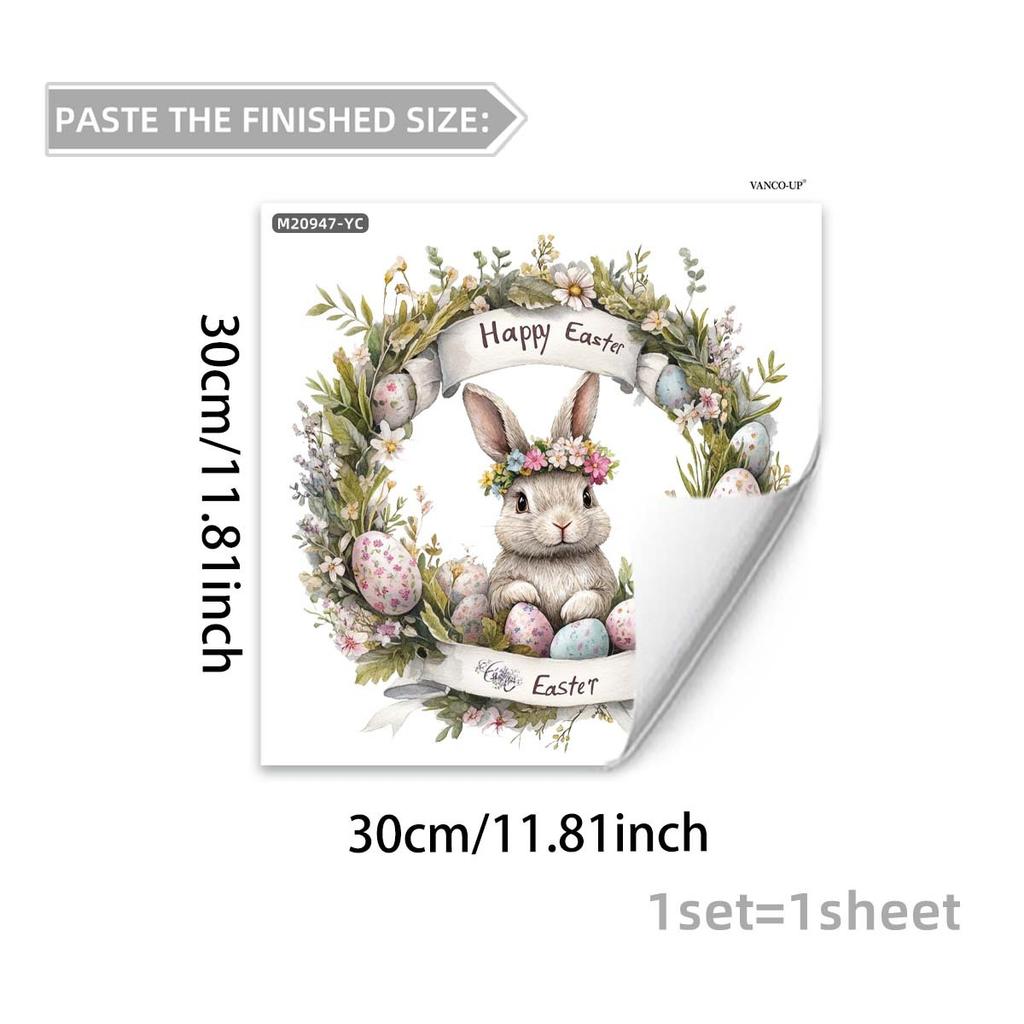 Easter Wall Stickers, Creative Gentleman Bunny Decor, Self-Adhesive Wall Art for Bedroom Living Room Holiday Background Decoration