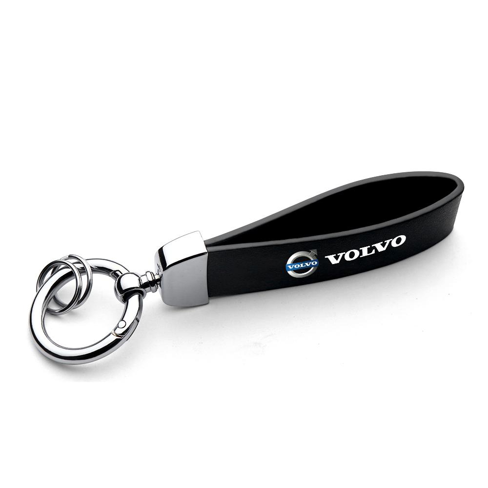 vmxlp0 Leather Metal Keychain Car Badge Keychain Key Holder Decor Accessories For Volvo XC90 XC60 V90 D2 S90 S80 S70 T5 T8 V40 V60 D6