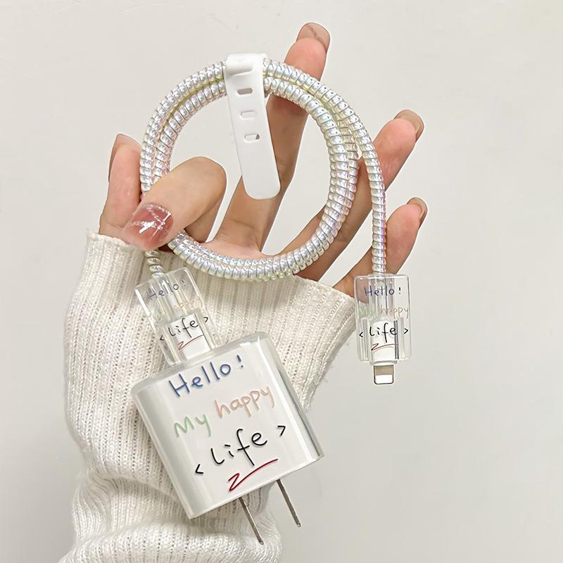 Transparente Schutzhülle für Apple 20W/18W Ladegeräte und 15-Zoll Datenkabel