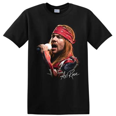 Axl Rose Hårdrockssångare Porträtt T-shirt Vintage Konsertstil T-shirt