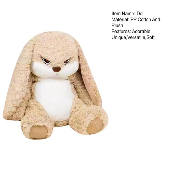 Large Angry Rabbit Plush Toy Soft Stuffed Animal Kawaii Fluff
