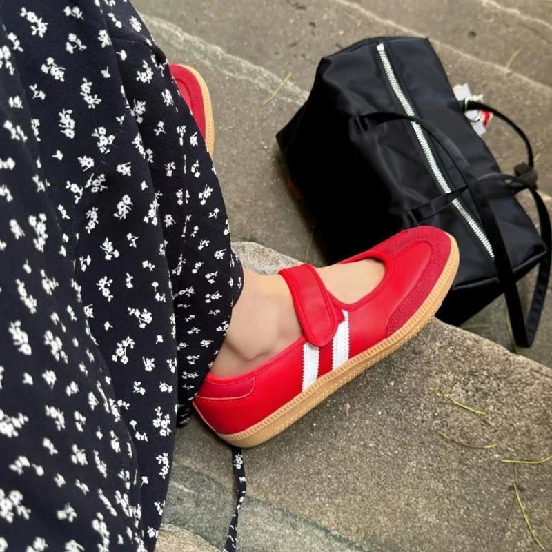 Velcro Mary Jane Shoes Women's New Versatile One-pedal Casual Sports Shoes Leather Women