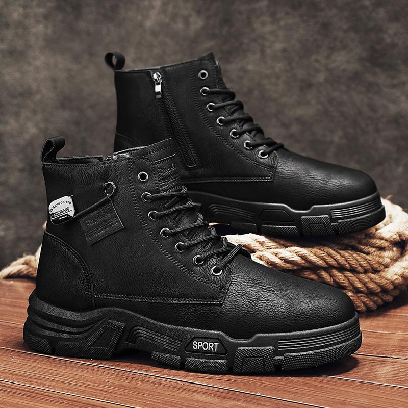 Martin boots men's 2025 autumn new high-top British style mid-top leather boots tooling waterproof heightening men's leather boots