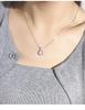Exquisite S925 Sterling Silver Bowknot & Diamond Necklace with White Chalcedony