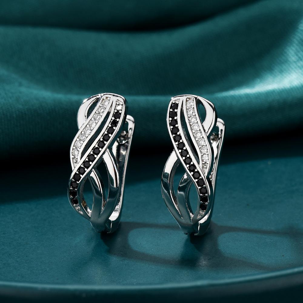 Black Awn Brincos de argola pretos femininos