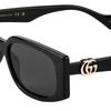 Gucci GG Temples Logo Plastic Square Sunglasses Women's Black