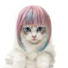 Colorful Wigs Hair Hairpiece With Heat Resistant Fiber Bob Haircut Headcover For Small Cats Dog Holiday Dressingup Supply HX6C