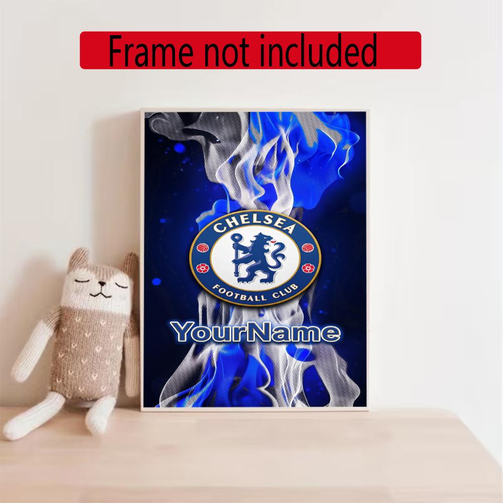 Chelsea Fc Personalized Text Diamond Painting Round Diamond Mosaic Rhinestones Diamond Embroidery Craft Kit Wall Decor Without Frame