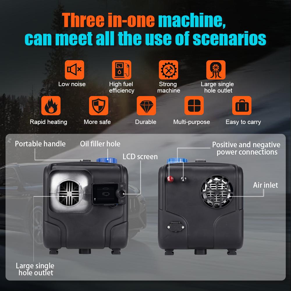 12V 24V Car Diesel Heater Three-in-one Diesel Parking Heater 2KW-8KW For Bus Auto Boats Yacht Motorhome  220V