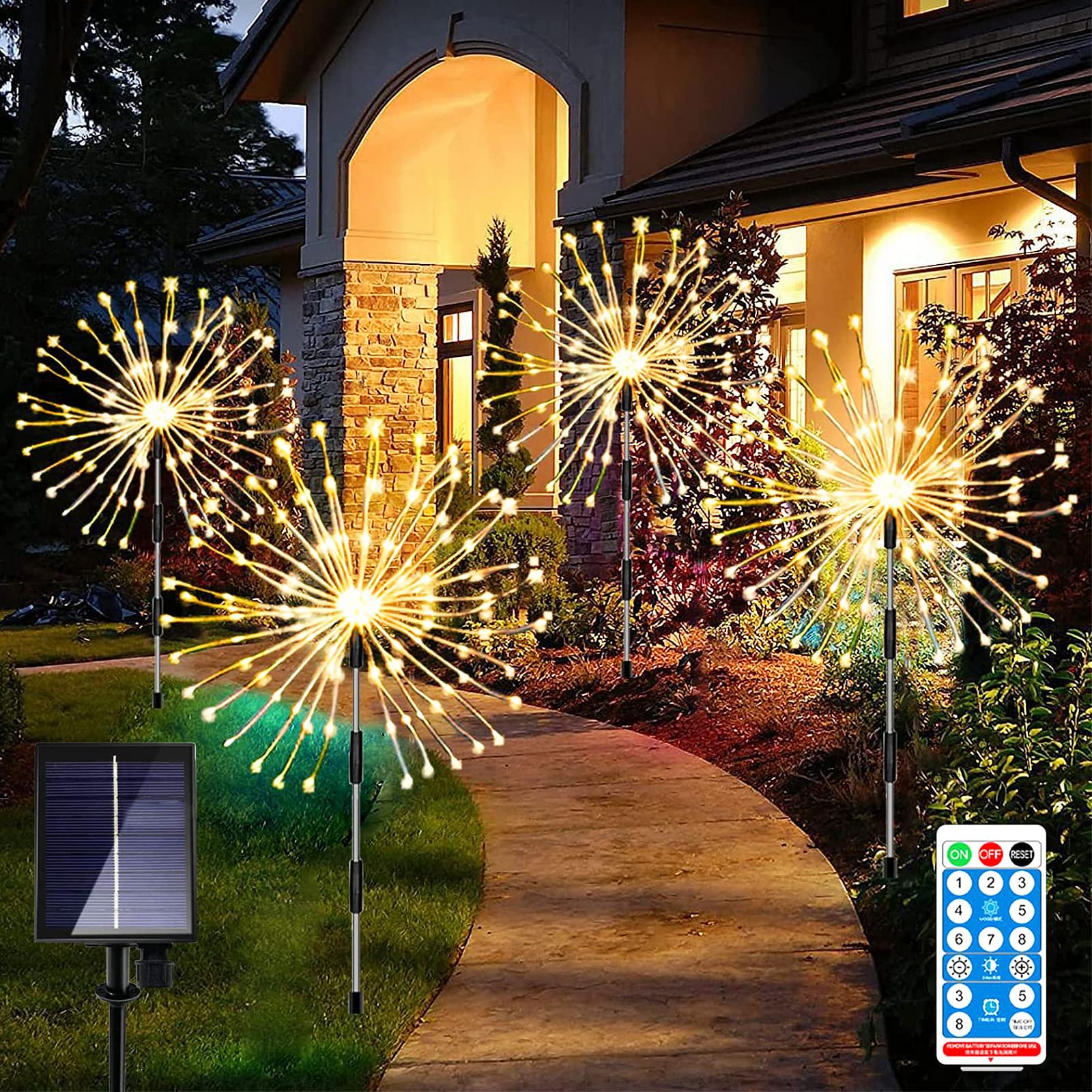 

RunElves Solar Garden Outdoor Waterproof Solar LED Gardening Illumination 8 Set of Solar Auto Remote Stylish and Cute Decorative Lights for Outdoor золотий