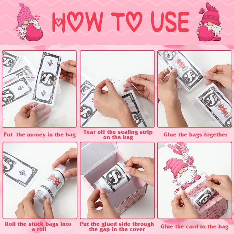 Valentines Day Money Box Cash Box Funny Valentines Day Money Box Holiday Supplies Roll Pull Out Money Holder For Birthday &