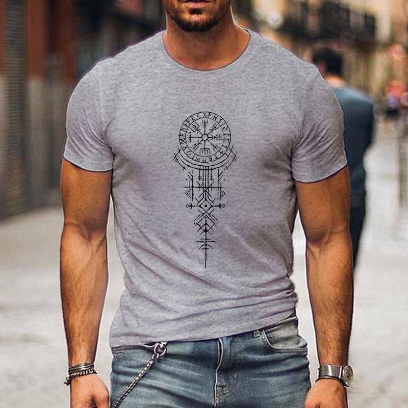 Viking Runic Compass Graphic T Shirts Funny Trip Tshirts Short Sleeve Tops Loose Fashion Harajuku T-shirts Men Brand T-shirt