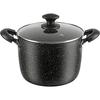 Improved Wear Resistance! Marble-Coated Stew Pot, 22cm, Non-Stick, Induction/Gas Compatible, Double Marble Alpha (RB-2124)