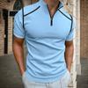 Men's Golf Short Sleeve T Shirts Casual Lightweight Shirt Stylish Quarter-Zip  Lapel Collar Shirt