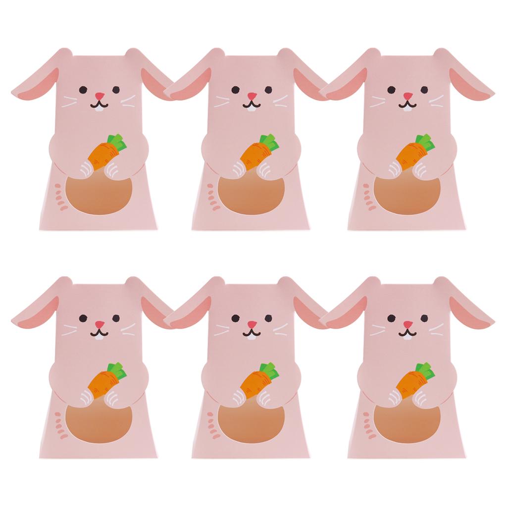 Cute Rabbit Candy Box Easter Party Pink Bunny Gift Box Chocolate Cookie Packaging Box Spring Easter Treat Bag Kids Birthday Gift