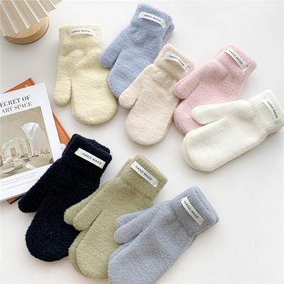 Kadınlar İçin Yeni Kış Sıcak Eldivenler Düz Renk Kalınlaştırılmış Kadife Bisiklet Öğrencileri Moda Ve Sıcak Parmaklı Eldivenler