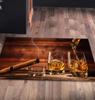 Whiskey Cigar Rug Masculine Bar Floor Mat Digital Printed Man Cave Carpet Rustic Brown Decor Lux Lounge Area Accent Rug