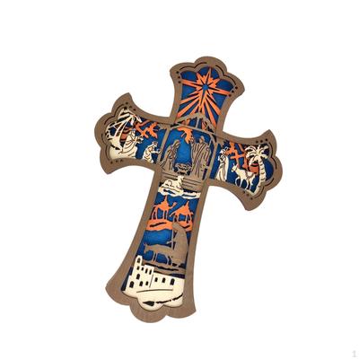 Holzornament Kreuz Hängeanhänger Tragbare Partyzubehör Weihnachtsdekoration für