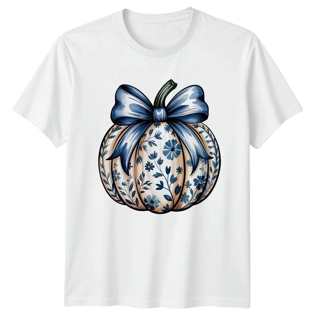 Floral Decorative Pumpkin Autumn Mens T-Shirt Womens Graphic Tee Seasonal
