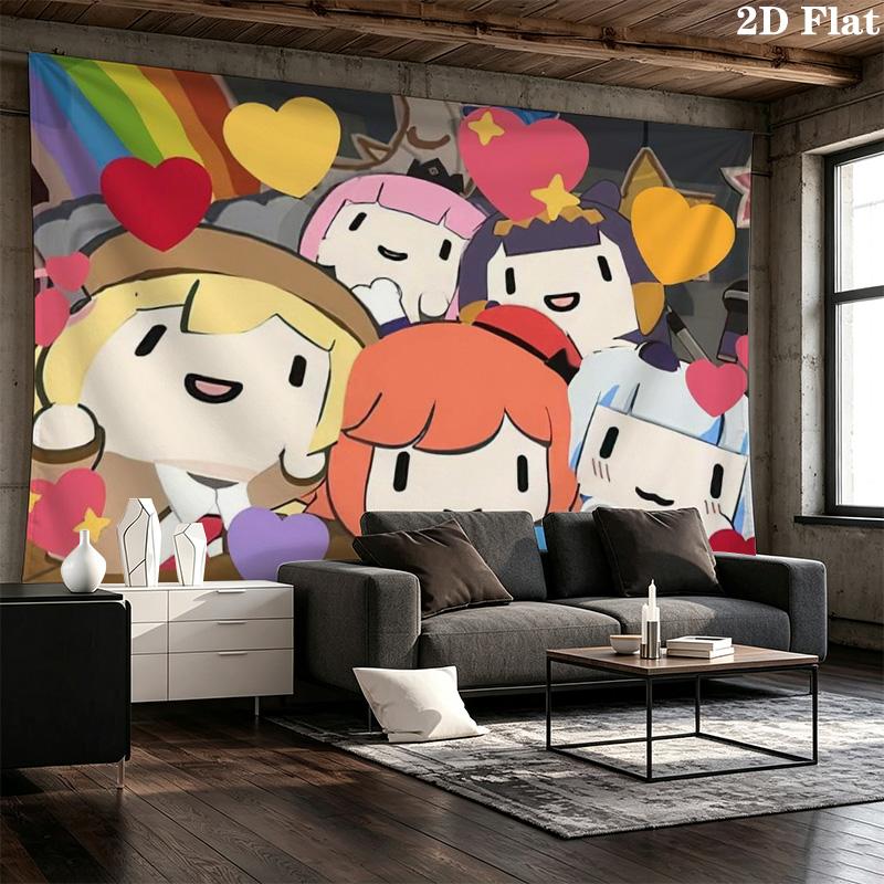 Cartoon Character Pattern Home Decor Tapestry, Wall Hanging, Decorative RV Wall Cloth.ZGT0914250