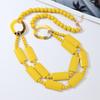 Geometric Wooden Bead Necklace For Women With Multilayer Handcrafted Design For Summer Travel