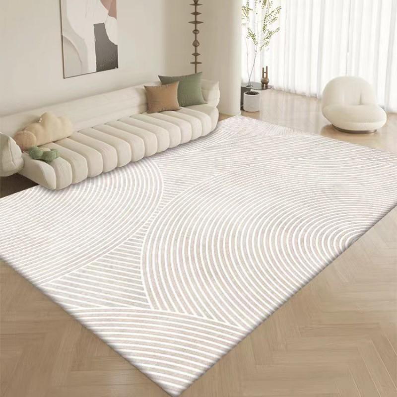 Washable Faux Wool Area Rug Living Room Geometric Soft Non-Slip Floor Mat Modern Minimalist Home Decor