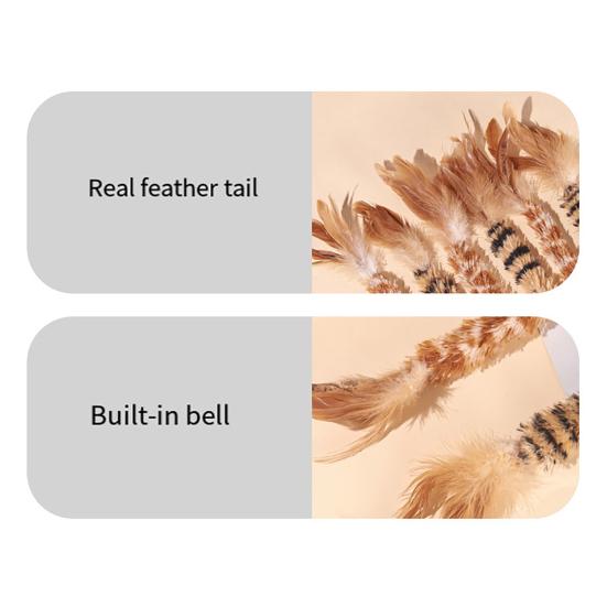 Cat Feather Wand Toy Fluffy Wand with Sisal Rope Handle Feather Duster Shape Interactive Cat Teaser Toy Gift for Cat Owners