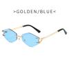 Retro Polygonal Sunglasses for Women Fashion Rimless Irregular Square Ladies Sun glasses Shades Retro Alloy Eyewear