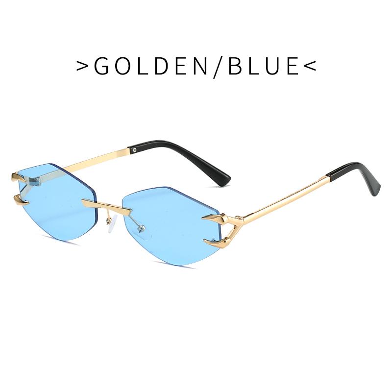 Retro Polygonal Sunglasses for Women Fashion Rimless Irregular Square Ladies Sun glasses Shades Retro Alloy Eyewear