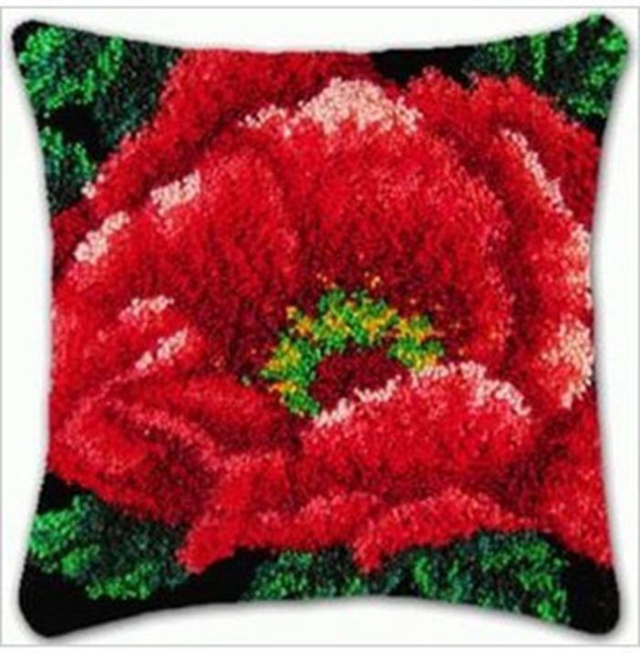 Flowers Plants Series Latch Hook Kit Butterfly Handmade Embroidery Pillow 3d Segment Embroidery Pillow Wool Handcraft Supplies 